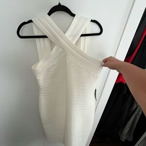 VENUS White Bodycon Halter Dress for Cocktail
